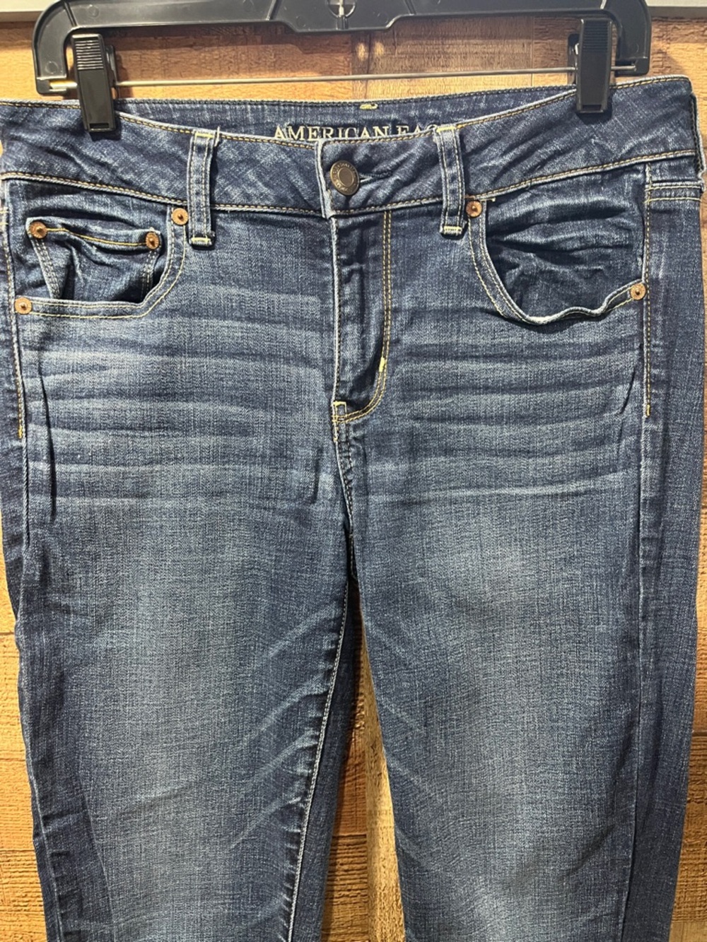 American Eagle Blue Straight Super Stretch Women's Jeans size 10 - Picture 2 of 10
